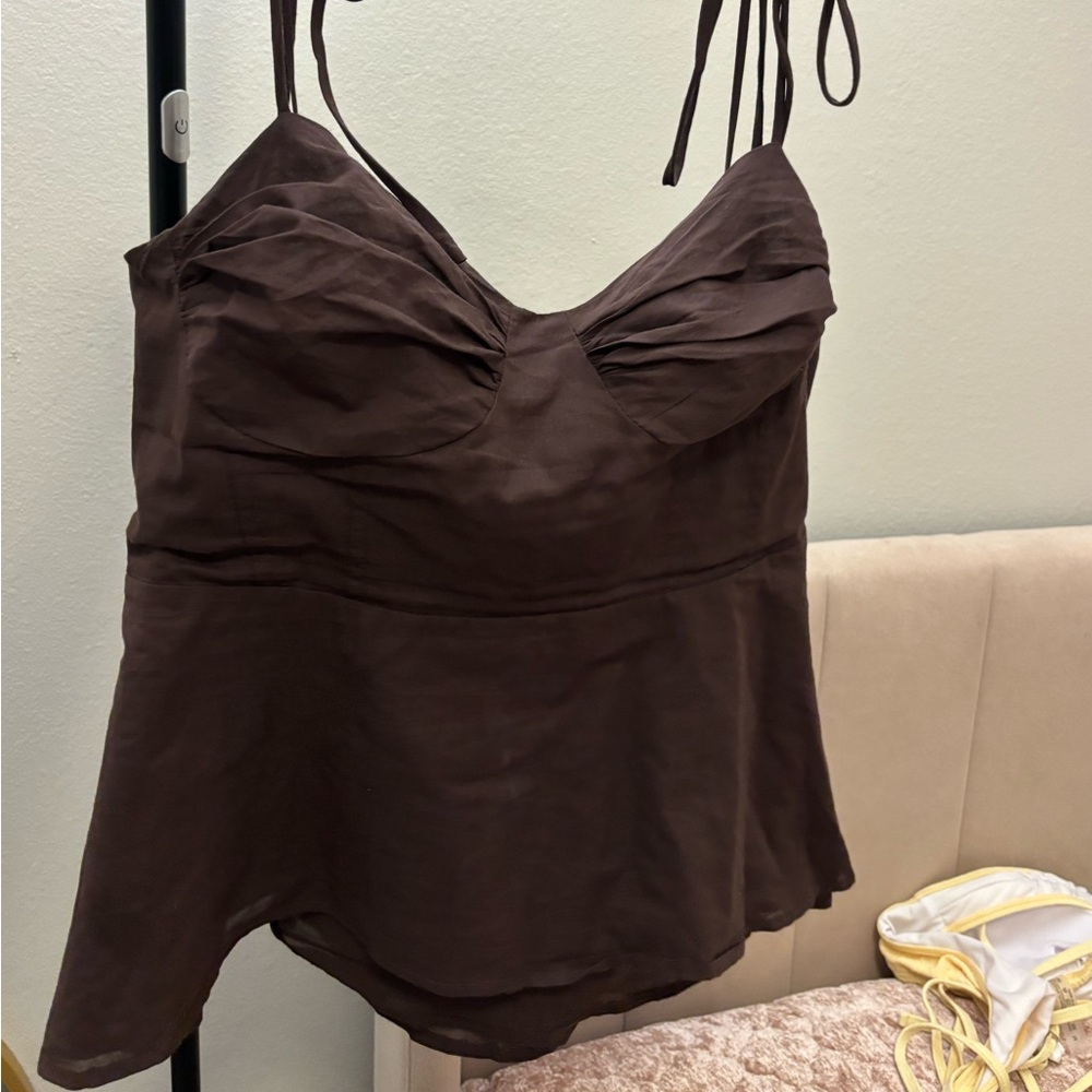 Brown Spaghetti Strap Top